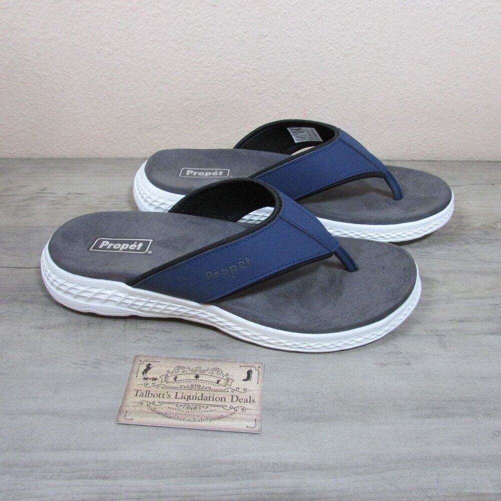 Propet Women's 10X(2E) Travelactiv FT Flip Flop Sandals - Navy